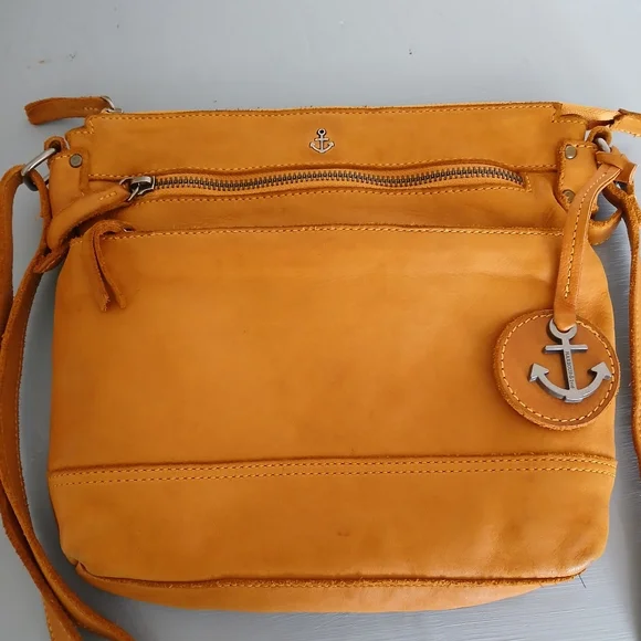 Harbour 2nd light brown leather crossbody purse travel bag - Picture 5 of 12